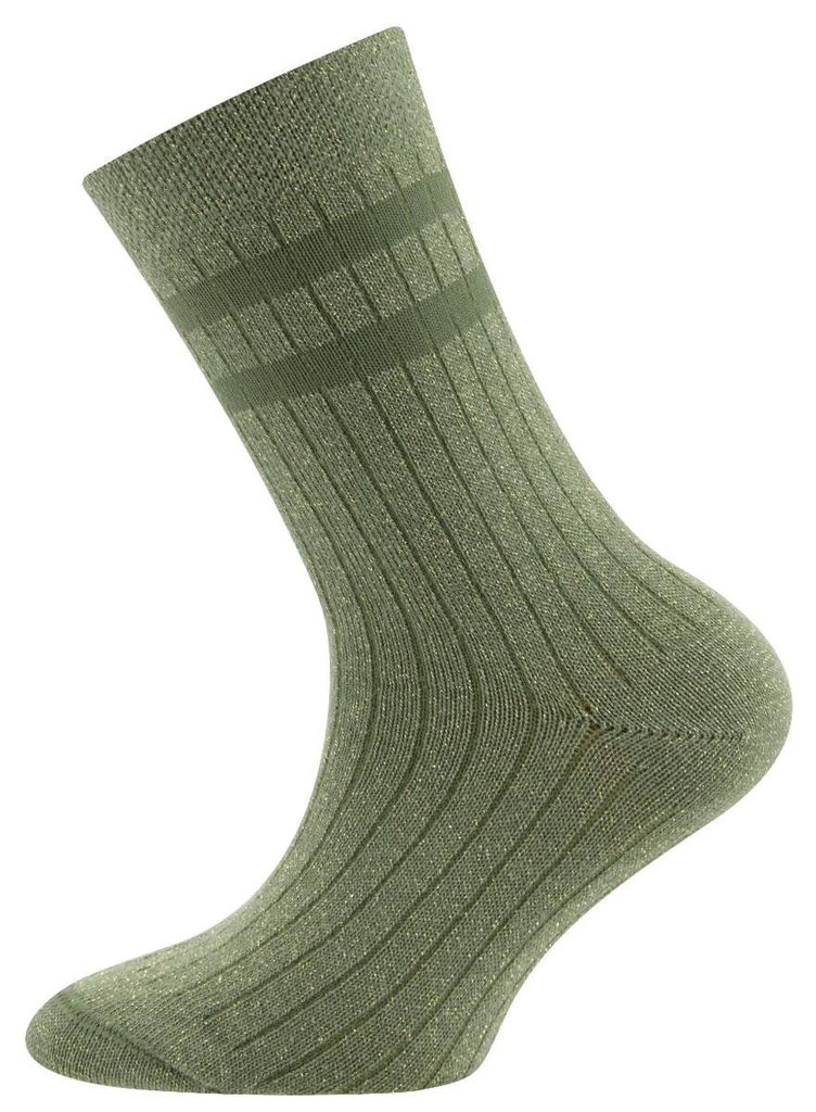 Kinder- und Damensocken aus Baumwolle mit Ripp und Glitzer – Grün – 39-42