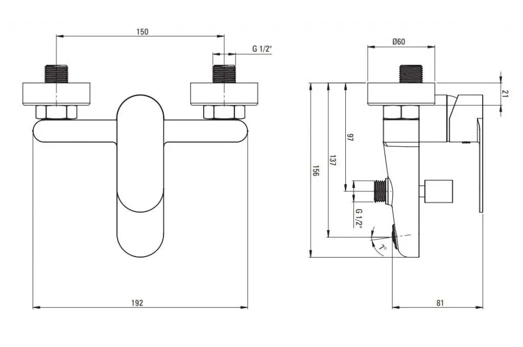 Wall-mounted bathtub mixer - 5