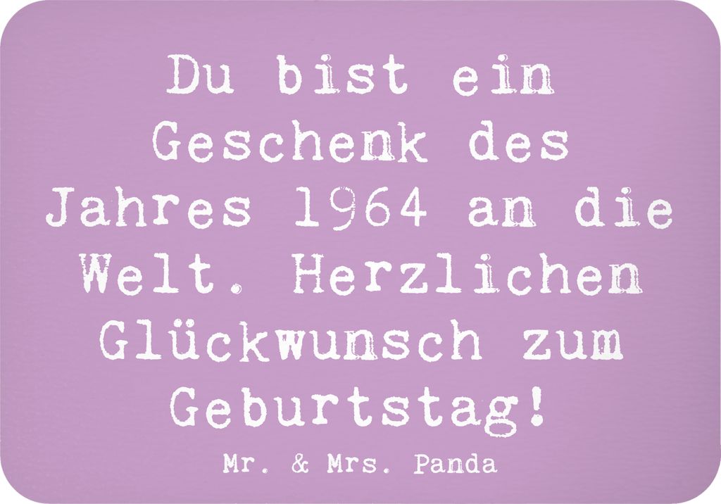 Mr. & Mrs. Panda magnet Spruch 1964 Geburtstag Geschenk - Lavendeltraum - rechteckmagnet, Geburtstagskind, Jahrgang, zettelhalter, Geburtstagsgesch...