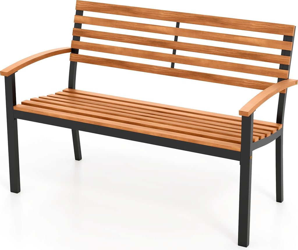 COSTWAY Gartenbank, Holzbank, 2-Sitzer Sitzbank aus Produktbild 