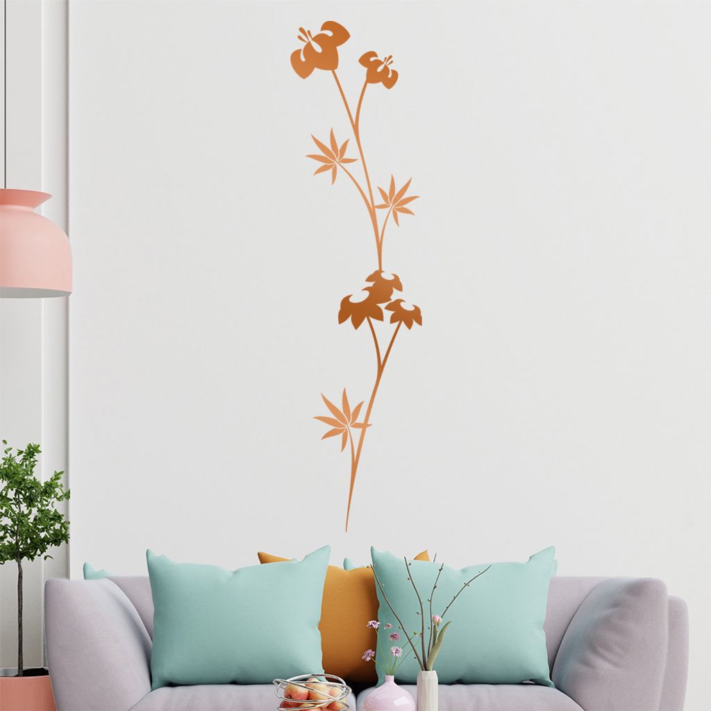 Stern - Blatt Wandtattoo in 6 Größen - Wandaufkleber Wall Sticker - Dekoration, Küche, Wohnzimmer, Schlafzimmer, Badezimmer