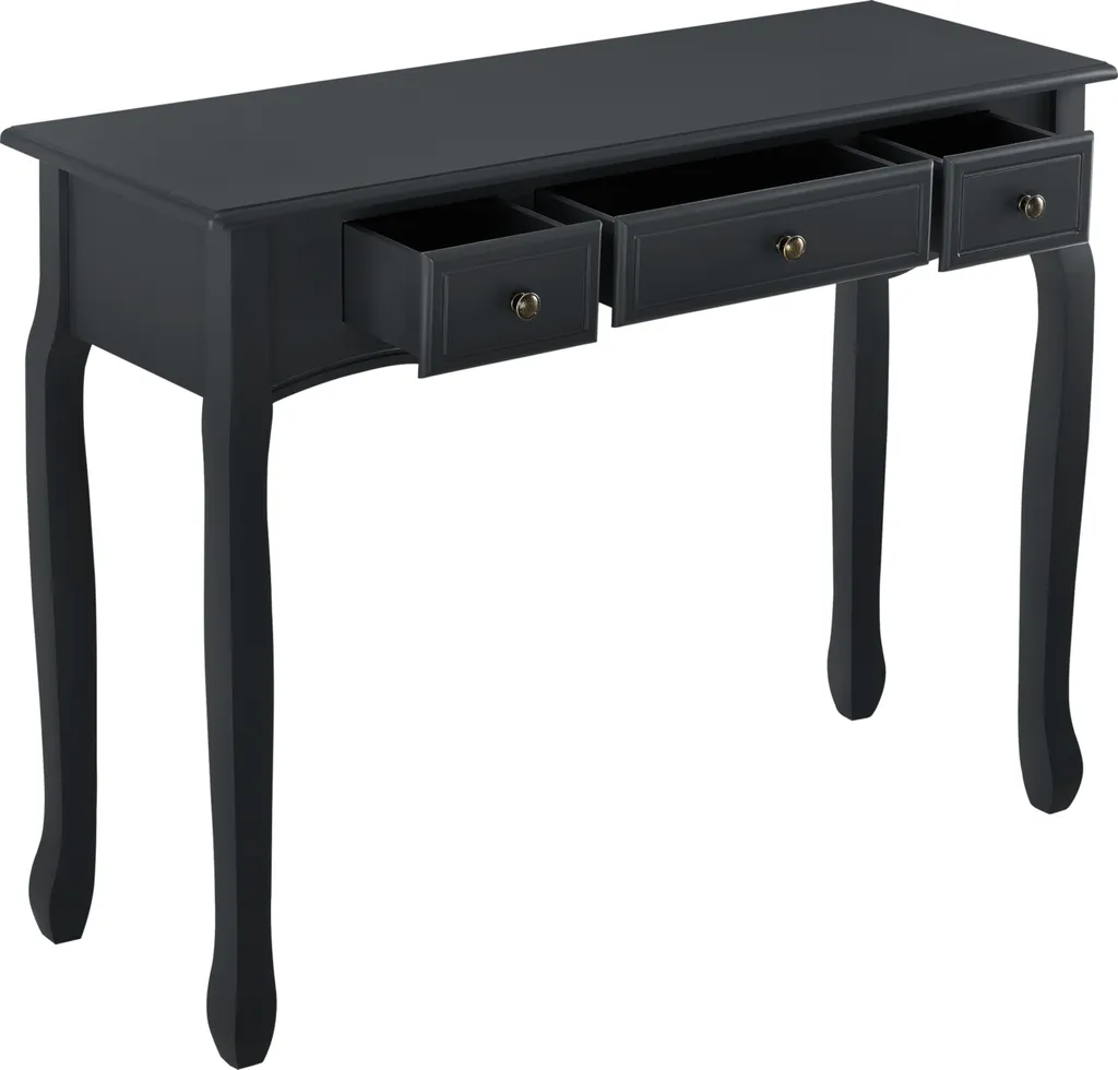 Console de rangement étroite noire - Solution gain de place 3 tiroirs
