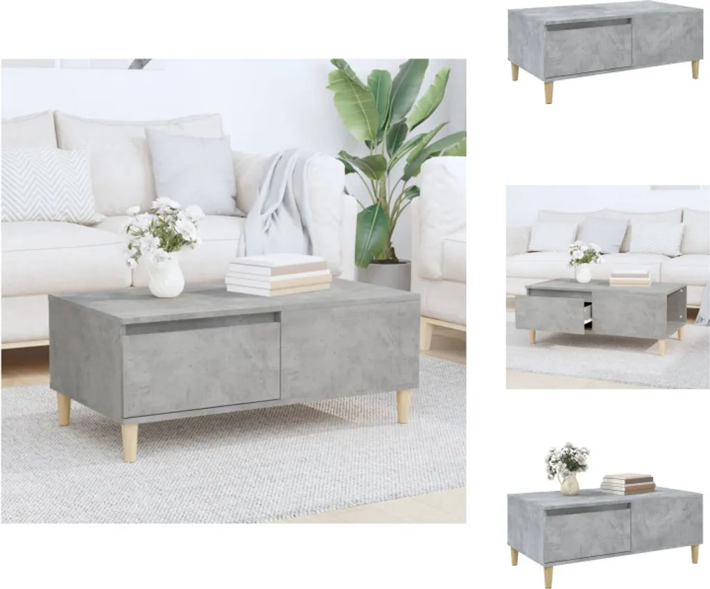Tavolino Grigio Cemento 90x50x36,5 cm vidaXL | Design Minimal