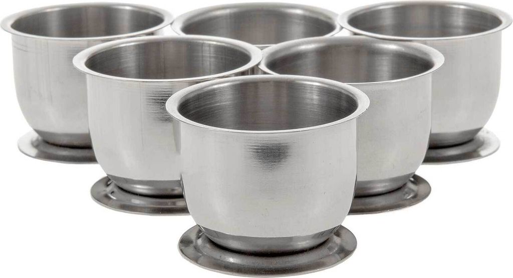 HENDI Edelstahl Eierbecher Set - 6 Stück Klassische Eierhalter Fürs Frühstück (ø50x45mm)