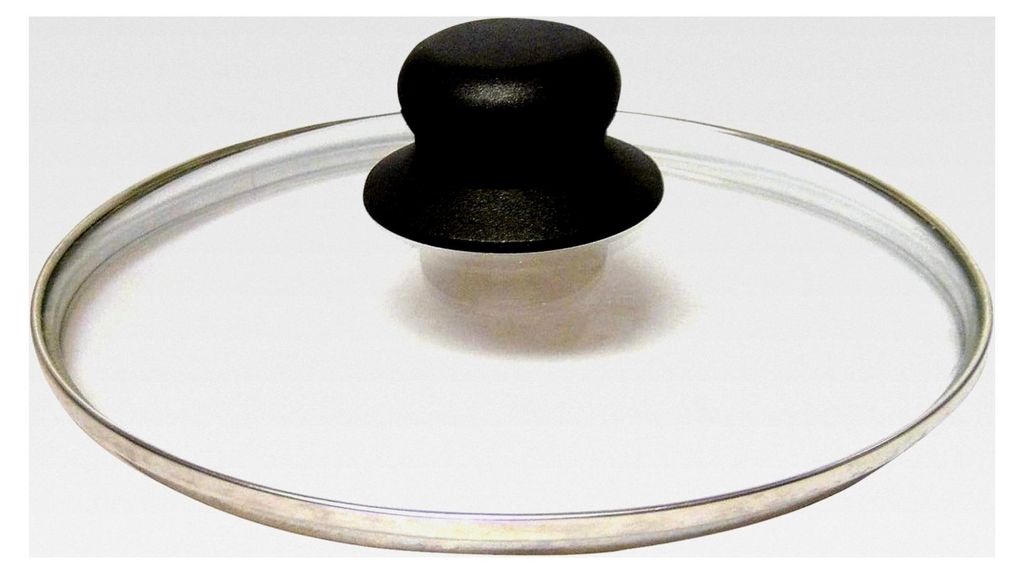 Glasdeckel mit Edelstahlrand - Dampfauslass - Bakelitknopf - Für Töpfe, Bräter und Pfannen - Reduziert Spritzer - Ø20 cm - Küchenutensilien