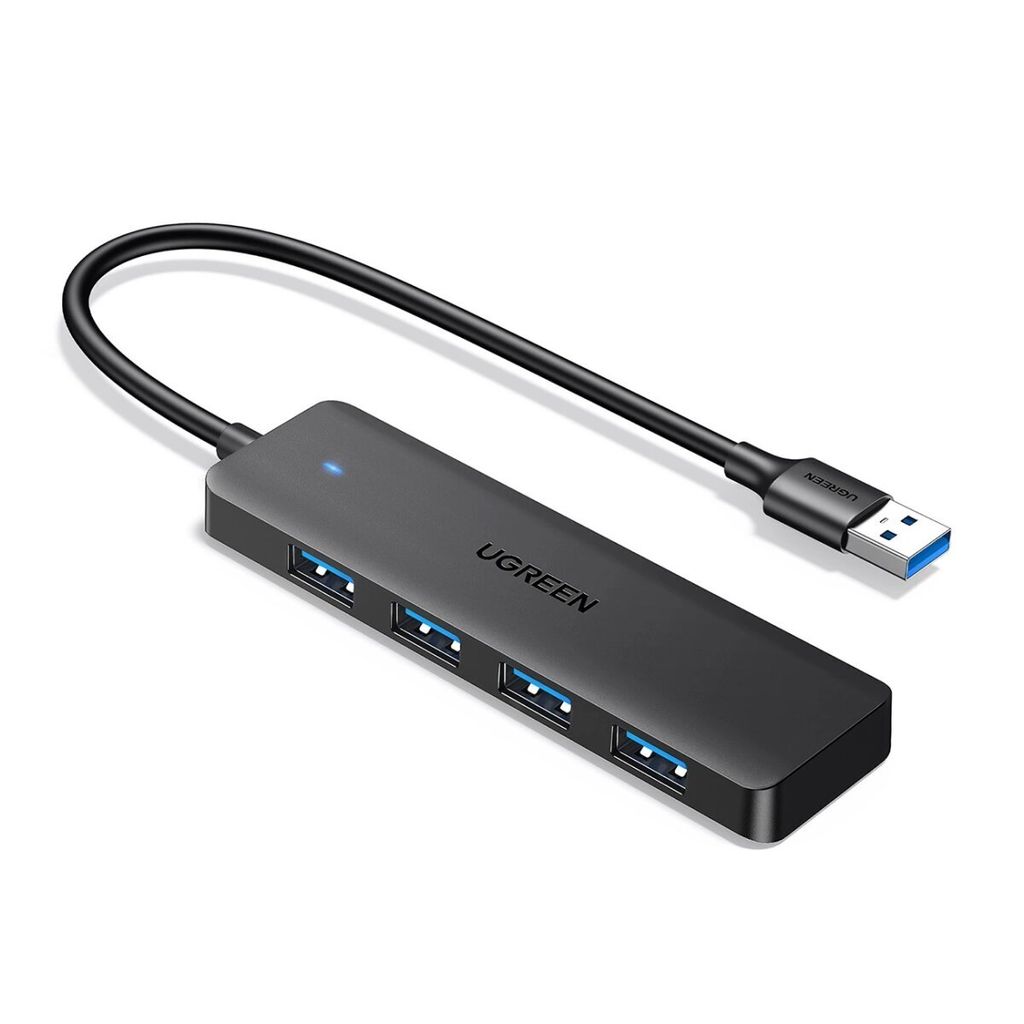 Ugreen USB-A-hubb med 4x USB-A 3.0-portar, 15 cm - Svart Produktbild 