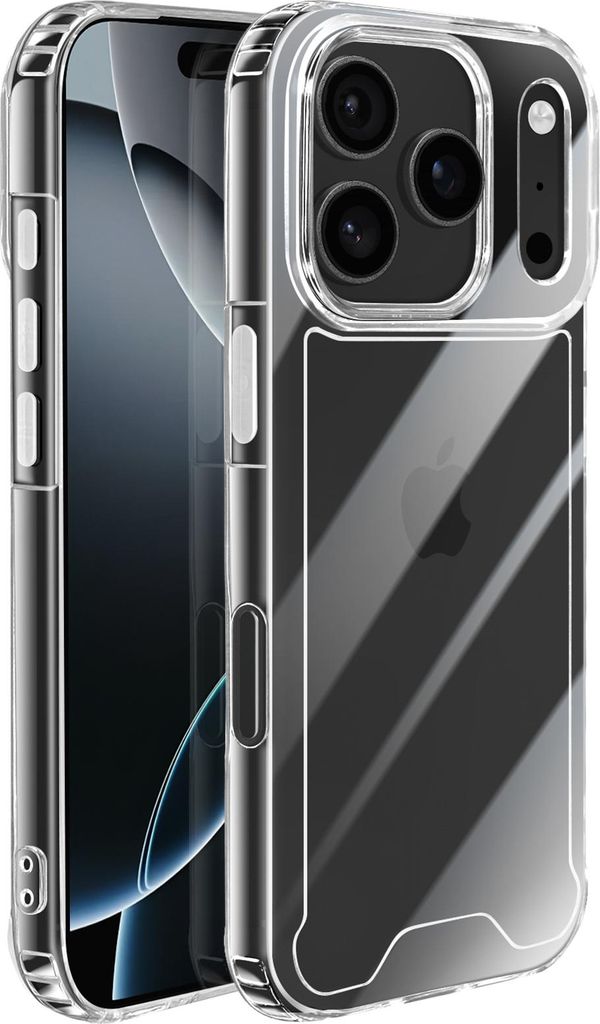 Avizar, Hülle iPhone 17 Pro Max Silikonrahmen verstärkte Ecken, Transparent