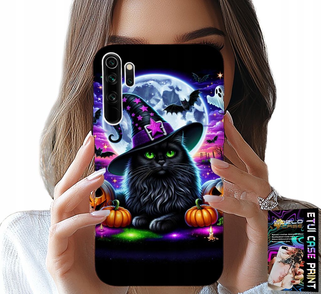 Fall Für Xiaomi Note 8 - Schwarze Katze Halloween Salem Kürbis Designs