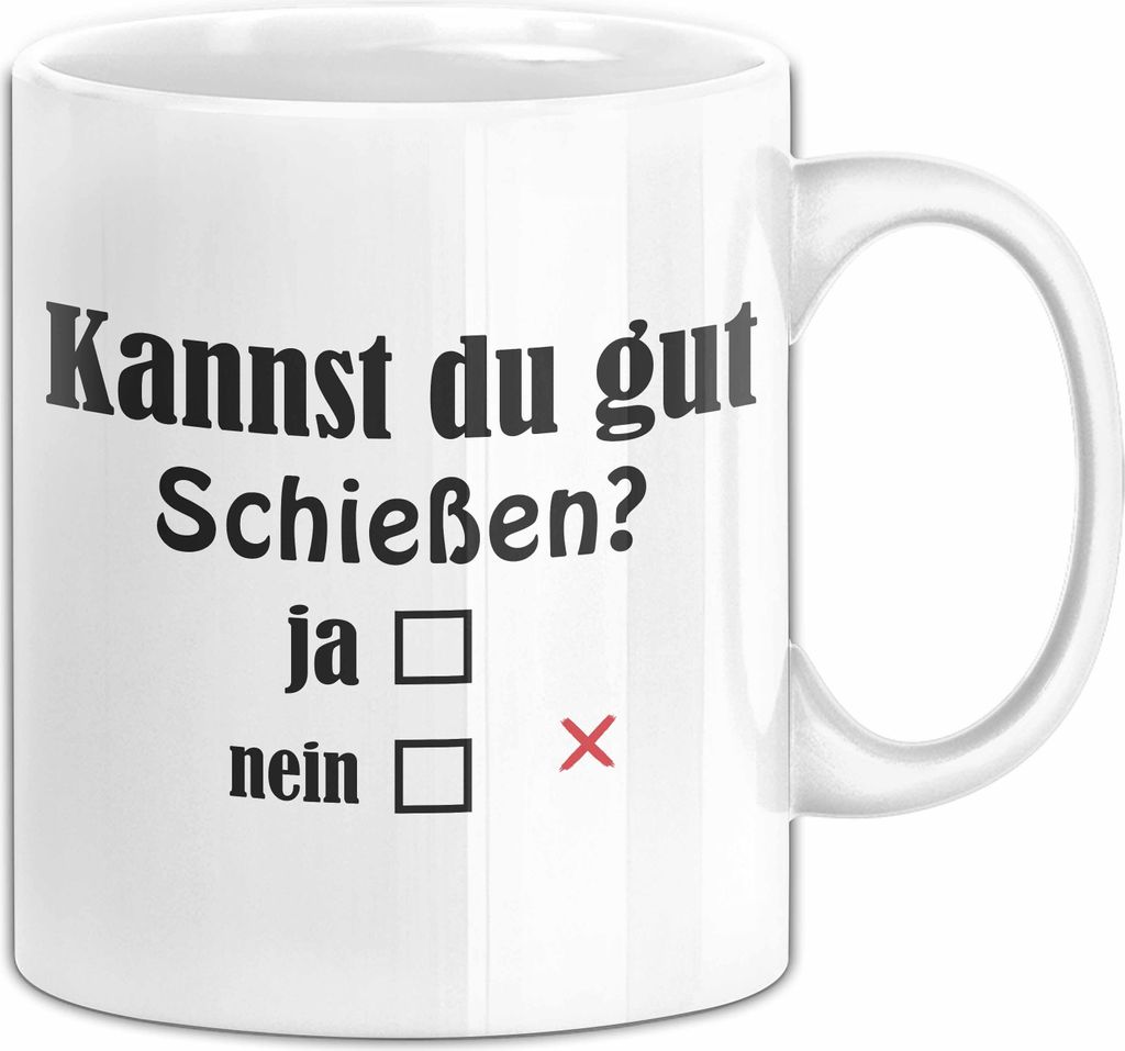 Schießsport Witz Sportschütze Tasse Bogenschießen Geschenk (Weiß)