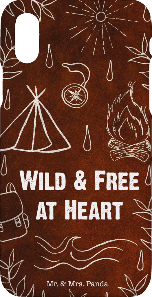 Mr. & Mrs. Panda Iphone 10 Handyhülle Wild & Free Leather - Geschenk, X, Hülle, Cover, Handy, Dekoration