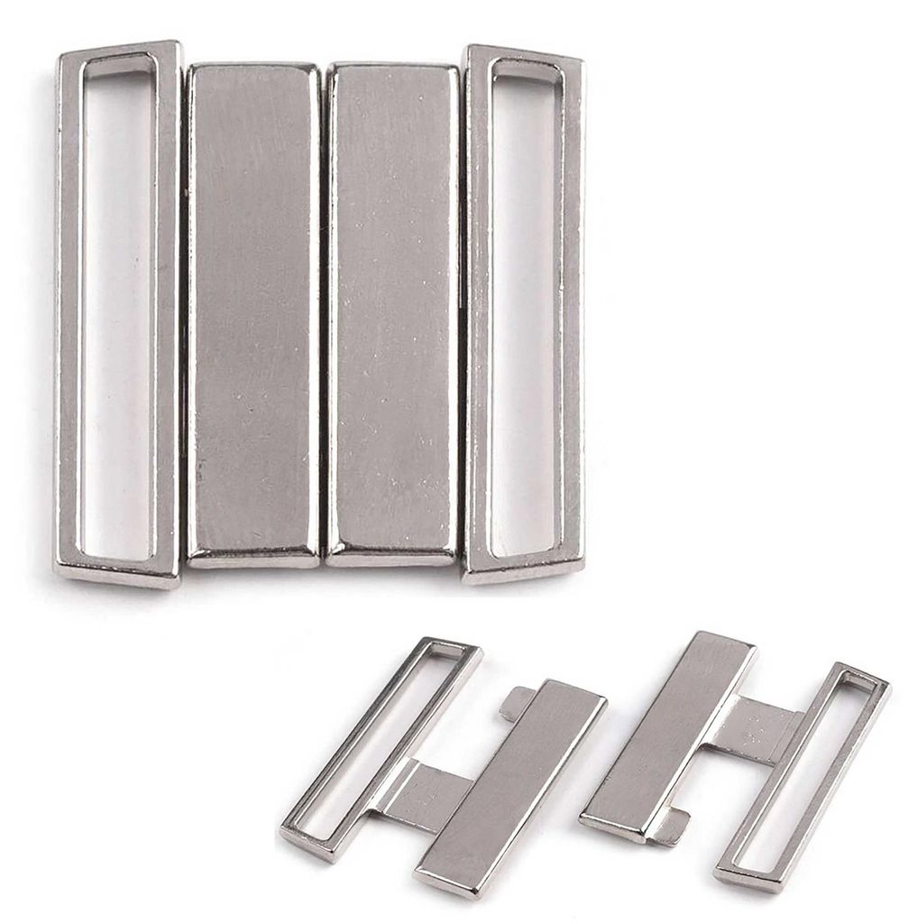 Bikini-Verschlüsse 1 Paar Metall 25mm Bikini BH Verschluss Dessous nähen silber