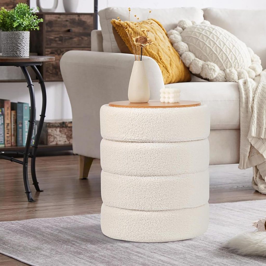 Teddy Hocker mit Stauraum Rund Sitzhocker Produktbild 