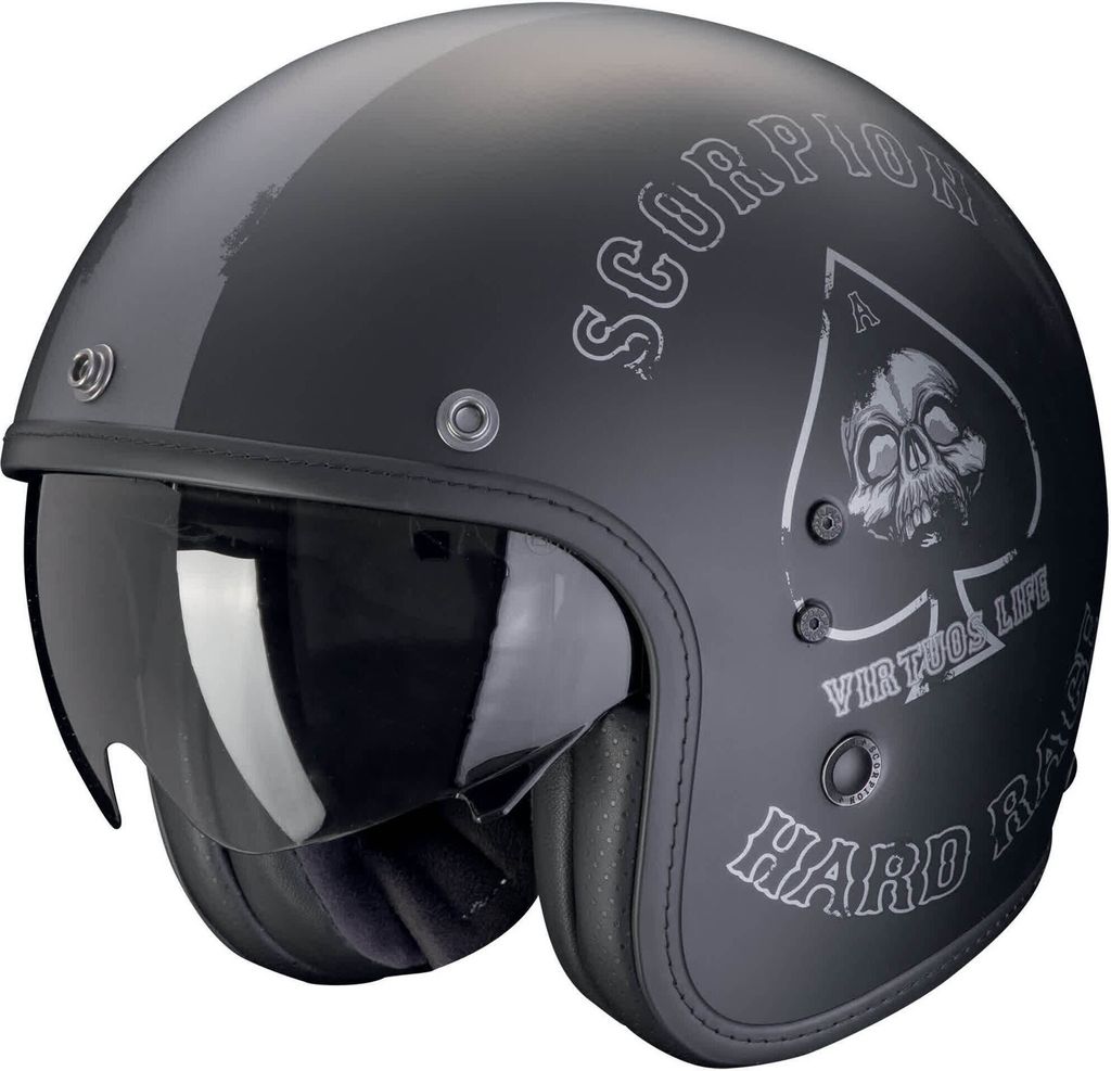 Scorpion Belfast Evo Spade Jethelm, schwarz matt/silber, 2XL (62/63)