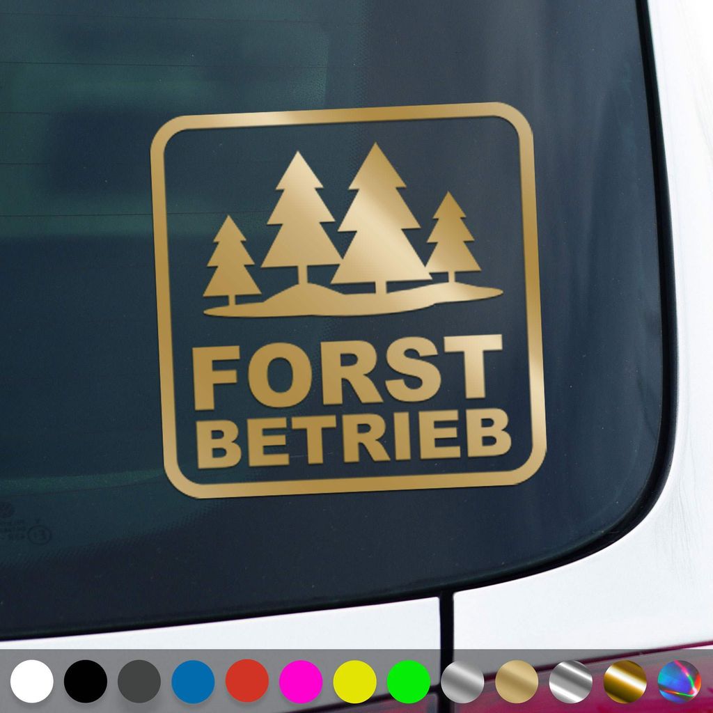 PantherPixel Forstbetrieb Forstzubehör Aufkleber Forstbedarf Sticker Auto Geschenkidee Farbe Gold