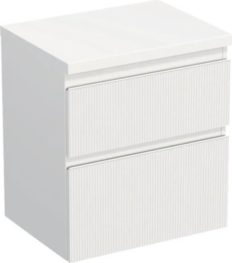 Jungborn Waschtischunterschrank TRENTA BxHxT 56,7 x 64,6 x 44,5 cm Frontfarbe weiß matt TRE DESK 60 2Z W A8916