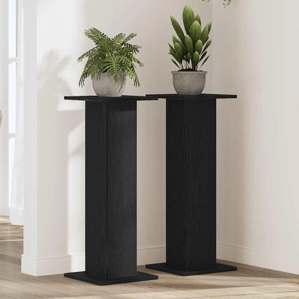 Arredo Giardino BEI CLORIS 2pz Supporto Piante 80cm Rovere Nero Moderno
