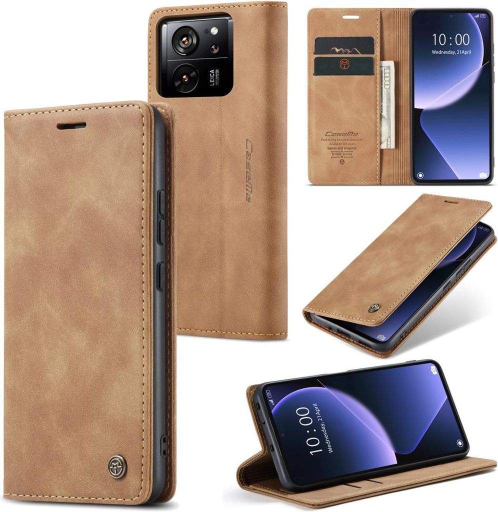 Xiaomi 13T / 13T Pro Hülle - CaseMe 013 Klapphülle - Braun