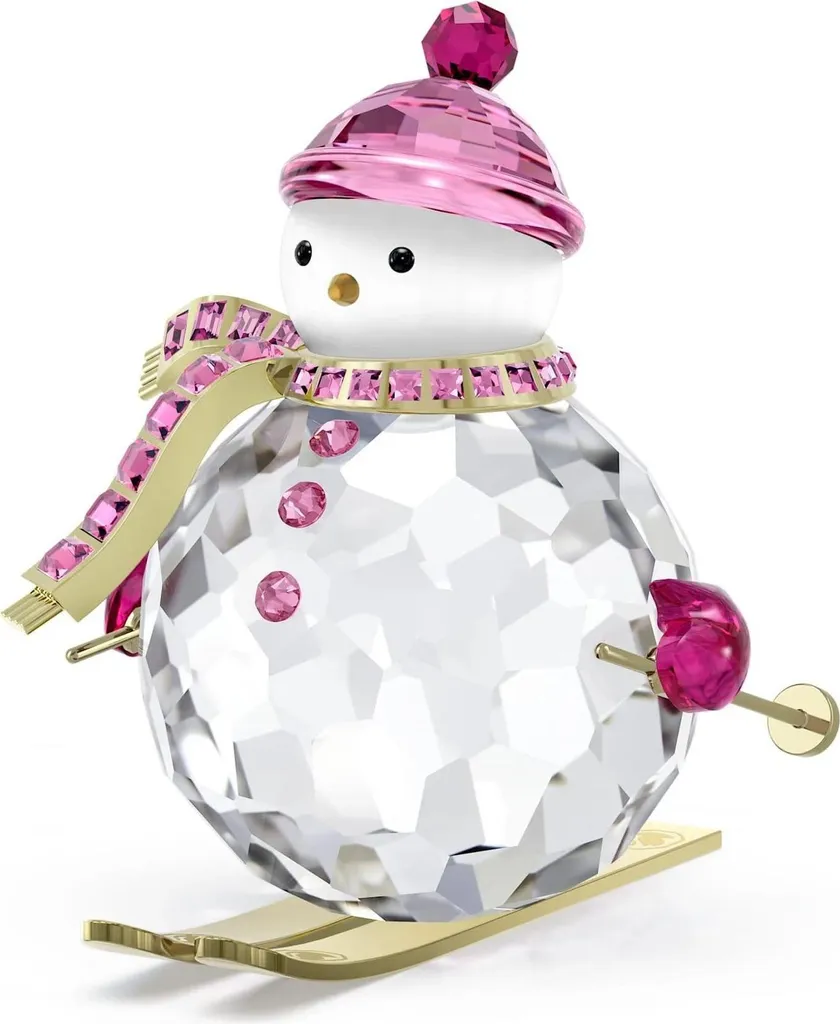 Swarovski Dulcis Bonhomme de Neige Rose 5687121 en Cristal Facetté