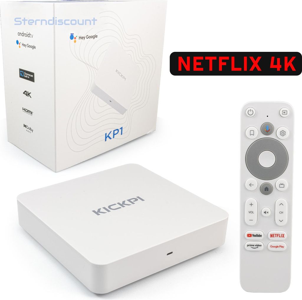 Zehnder Kickpi KP1 Android 12 e 4K TV Box 4K 2/32GB HD Produktbild 