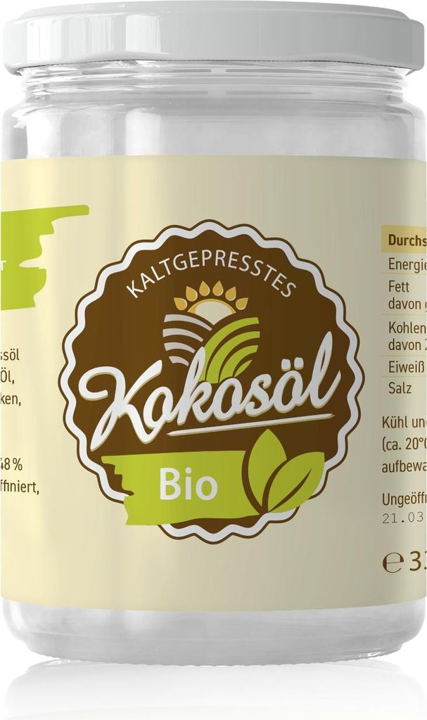 LaFiNa Kokosöl 330g | Premium nativ kaltgepresst | 48% Laurinsäure erste Pressung | Rohkostqualität vegan Kokosfett
