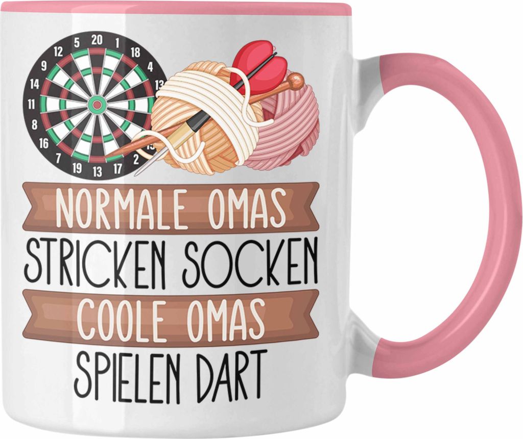 Trendation - Darts Oma Tasse Geschenk Normale Omas Stricken Produktbild 
