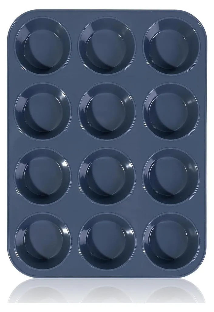 Teglia Muffin 12 Cavità Silicone Grigio 33x25cm | Antiaderente Forno