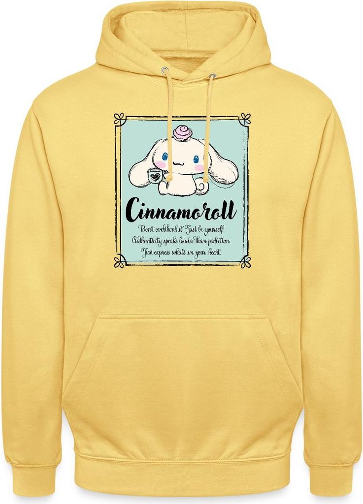 Spreadshirt Cinnamoroll Just Be Yourself Uni Hoodie, S, Zitronengelb