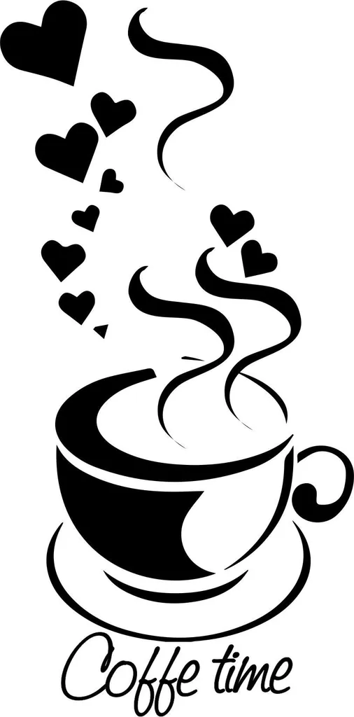 Decorazione Murale Caffè e Cuore 100x50 G266 - Atmosfera Cozy Home