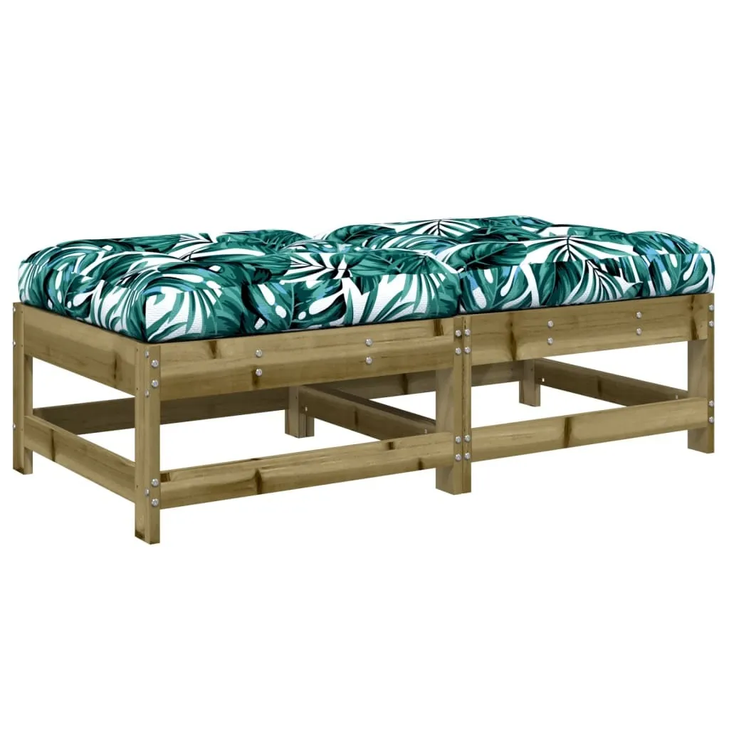 Set 2 Poggiapiedi Outdoor SYFAX™ Pino Impregnato e Cuscini Soft