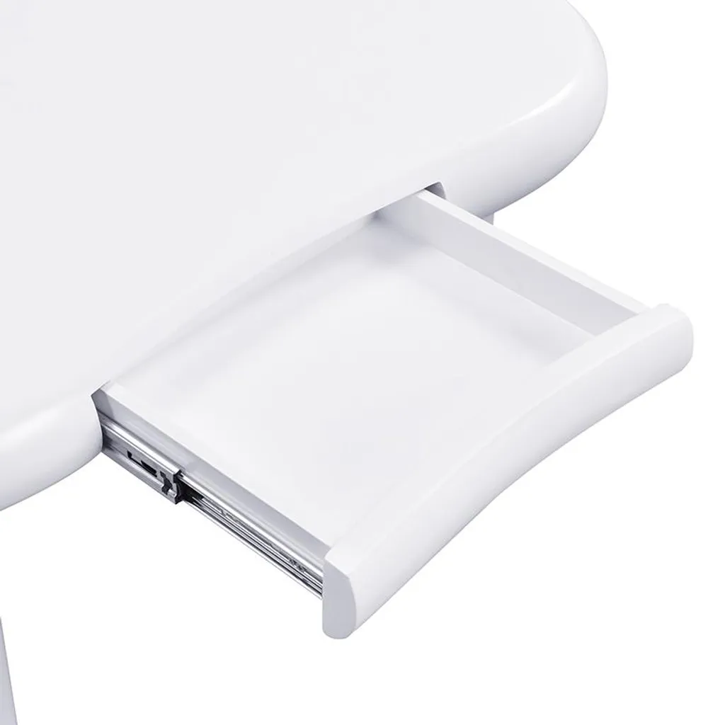 Table basse blanche forme nuage : rangement discret et ambiance LED - 6