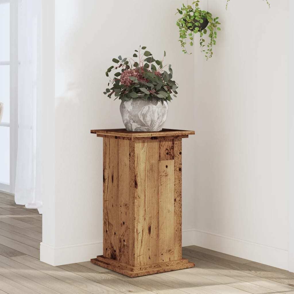 "Rabatt" Garten-Hochbeet/Pflanzkasten/Pflanzenständer - Altholz-Optik 33x33x60 cm Holzwerkstoff - Beete CC23876
