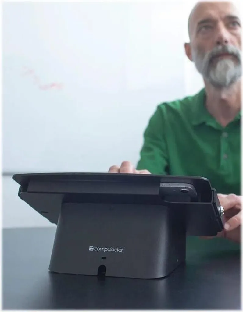 Borne Interactive iPad 10.2 Support de Table Kiosque AV Space Noir