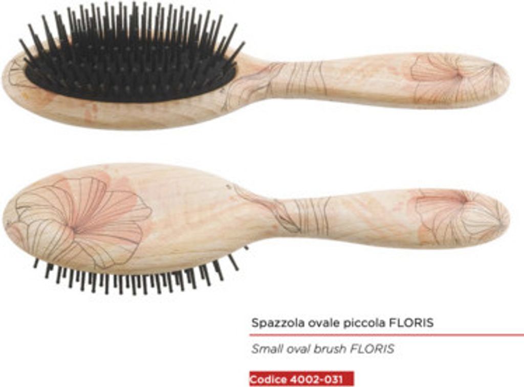 BLAUER BAUERNHOF | FLORIS kleine ovale Bürste aus Naturholz 4002-031, 1