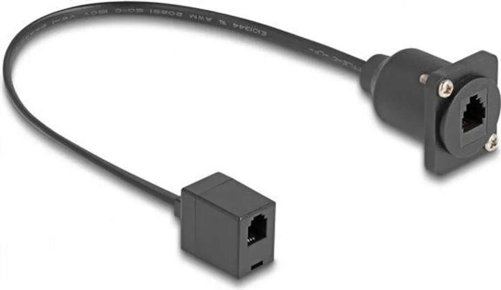 DELOCK D-Typ RJ10 Kabel Buchse zu Buchse schwarz 30 cm
