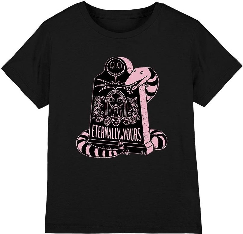 The Nightmare Before Christmas - "Eternally Yours" T-Shirt für Kinder - Valentinstag TV4294 (116) (Schwarz)