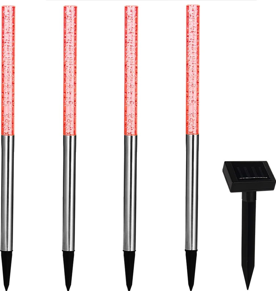 Luci Solari LED Colorate Deuba - Set 4 Fiaccole da Giardino RGB