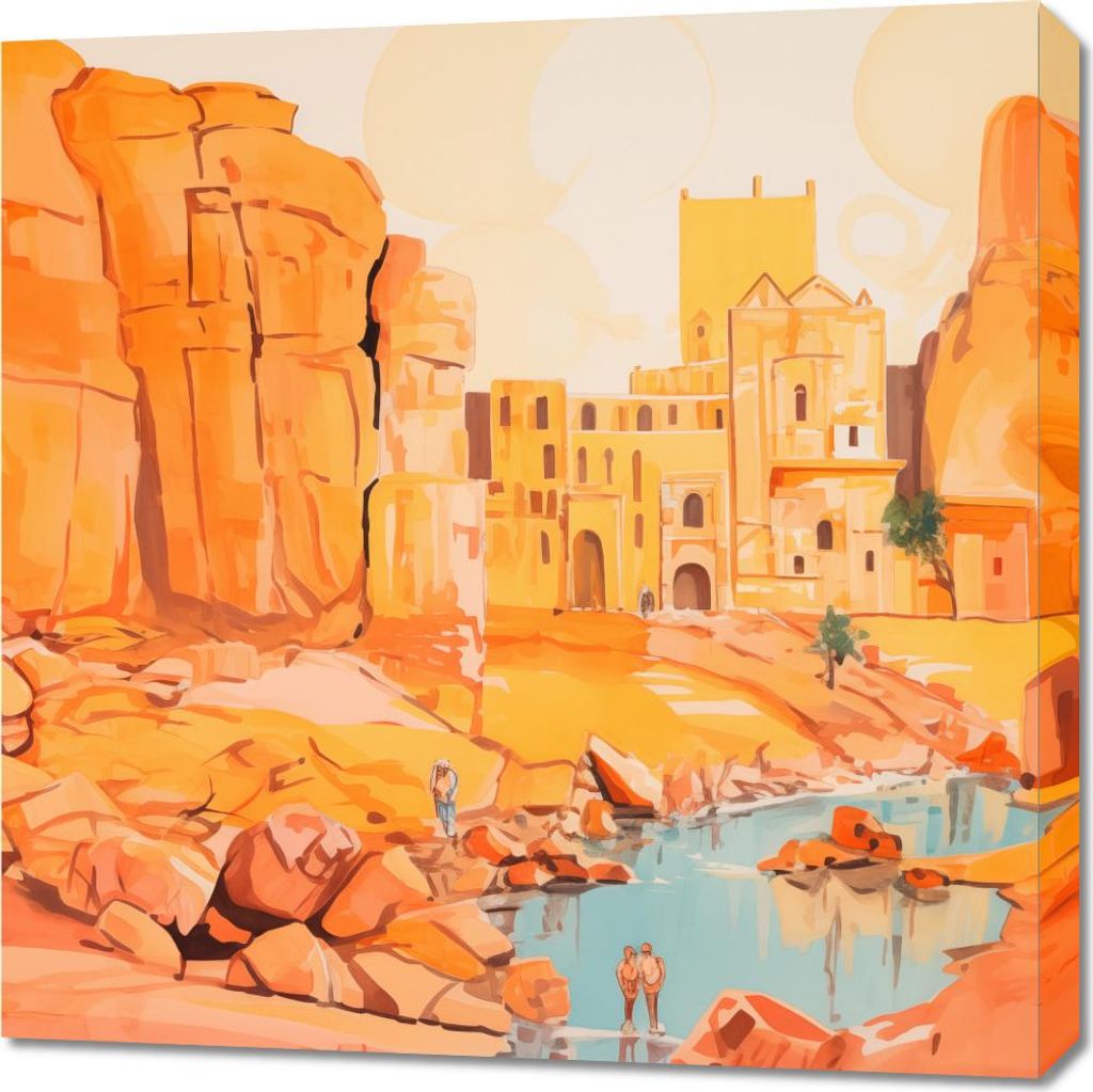 Bild 70x70cm Ruinen unter der Sonne