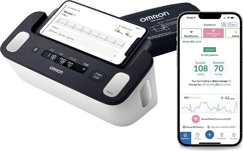 Blutdruckmessgerät und EKG-Monitor - OMRON Complete Produktbild 