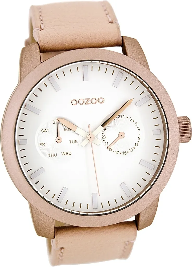Montre femme Oozoo confortable en cuir or rose qui ne quitte plus votre bras