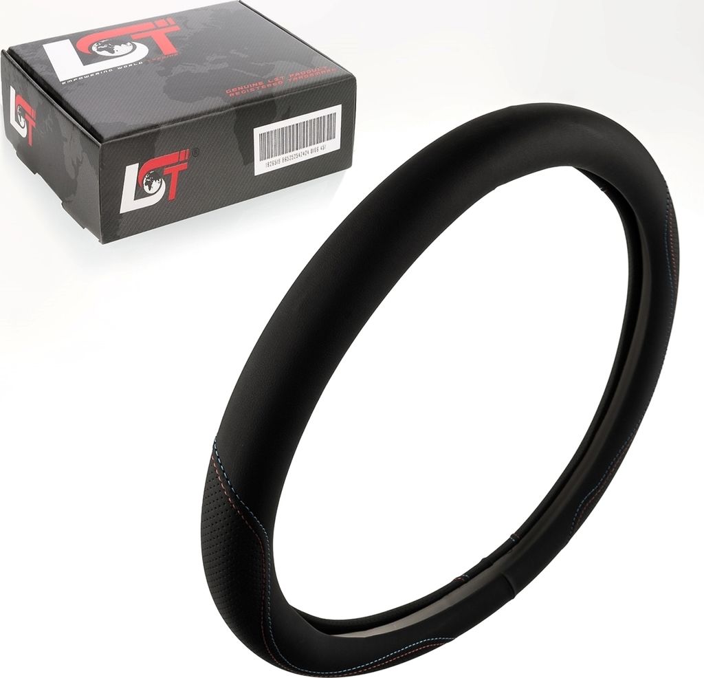Lenkradbezug Lenkrad Ø 38x9cm schwarz rote blaue Naht für AUDI für PORSCHE