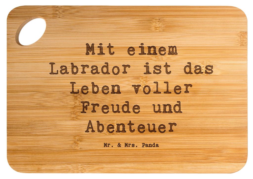 Mr. & Mrs. Panda Hackbrett Spruch Labradorleben - Transparent - Geschenk, loyaler Freund, Brett, Labrador, holzschneidebrett, Familienhund, Hundera...