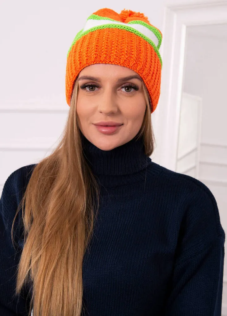 Berretto Kesi Kinga Arancio Verde | Accessorio Donna Chic Inverno