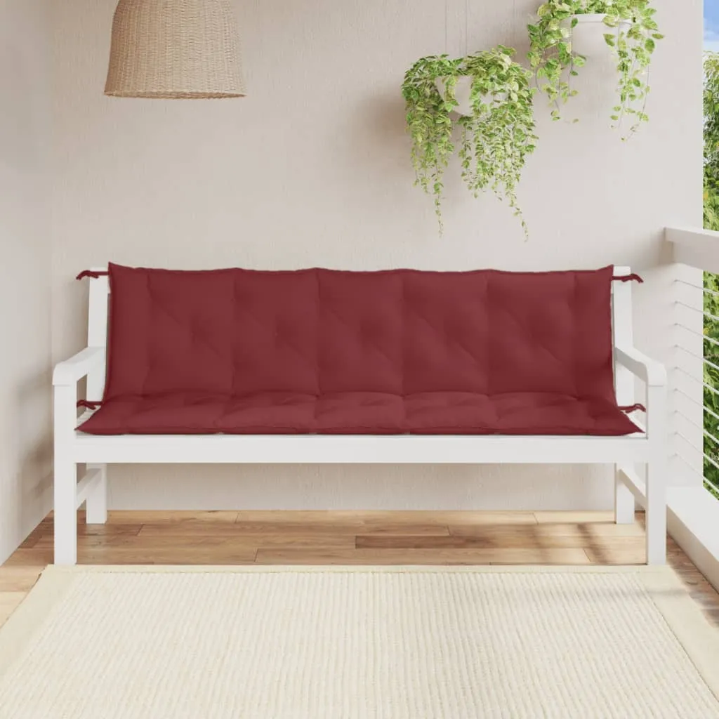 Coppia Cuscini per Panca 180x50 Rosso Vino - Imbottitura 7cm Morbida - 4