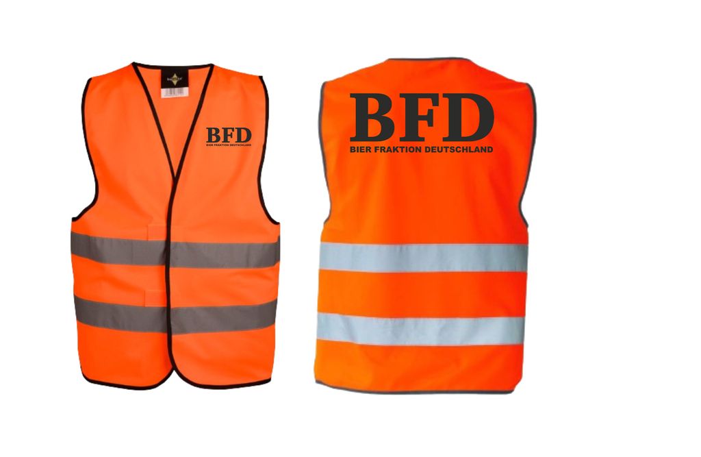 BFD Bier Fraktion Kostüm Karneval Mallorca Party Kult Security Bier Aktivisten Orange M
