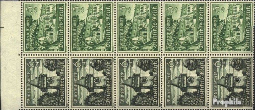 Briefmarken Deutsches Reich 1939 Mi Hbl113 postfrisch Bauwerke