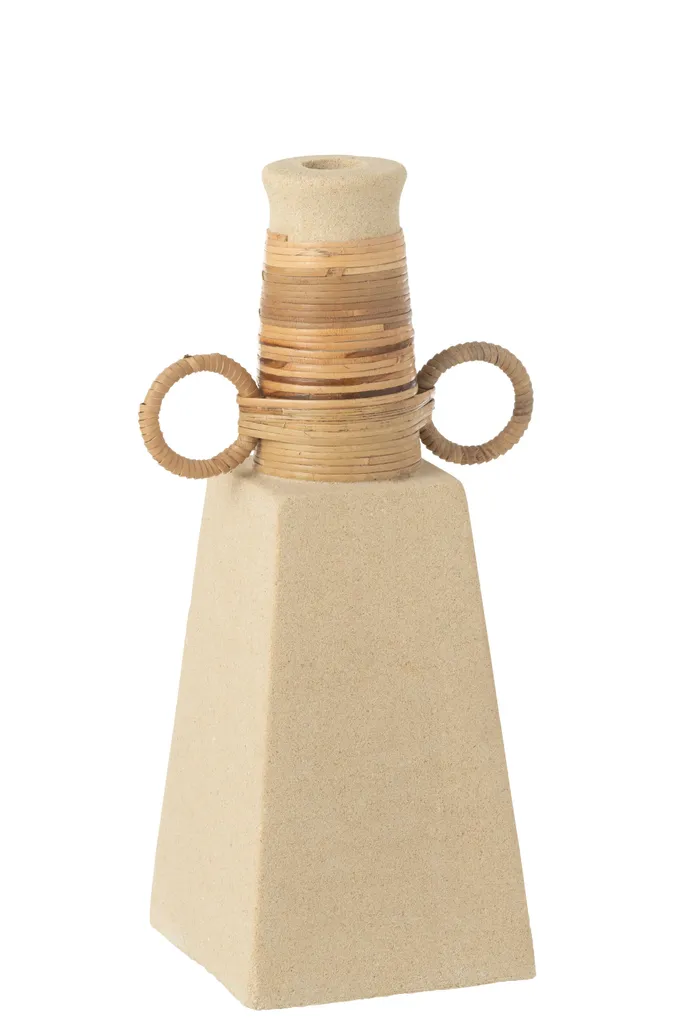 J-Line Vase Celine en Ciment Sable Nature 29 cm - Déco Design Chic
