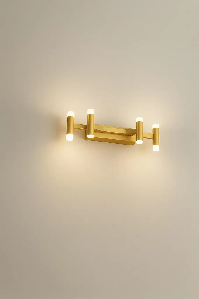 Applique LED 24W Or Brossé 3000K au Style Géométrique et Épuré Perenz