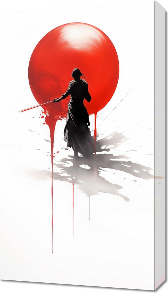 Bild 40x70cm Einsamer Samurai