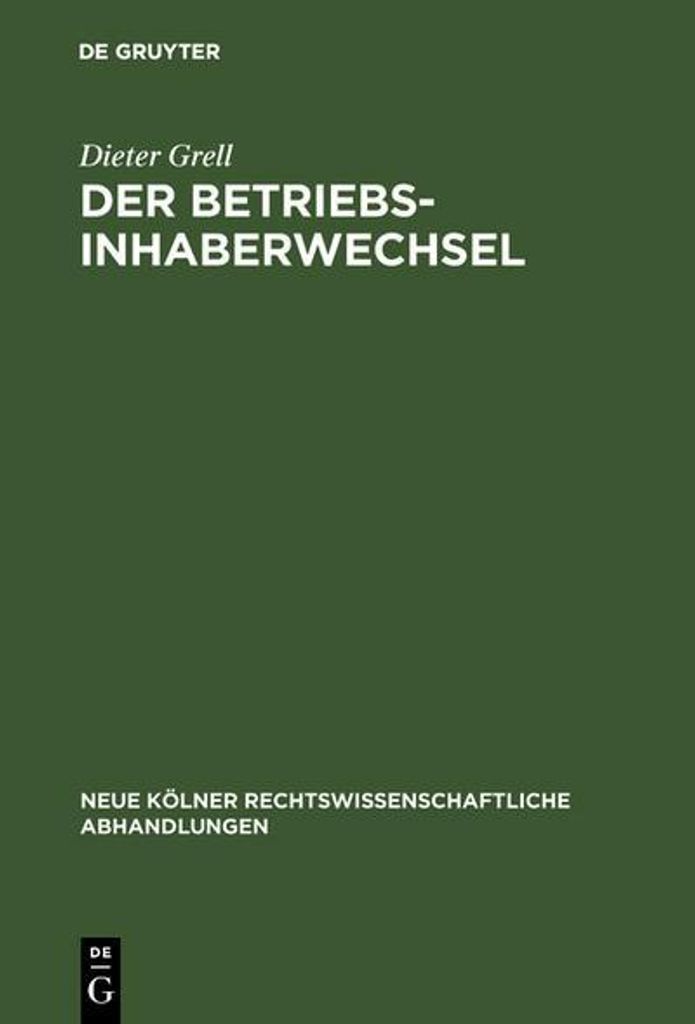 Der Betriebsinhaberwechsel
