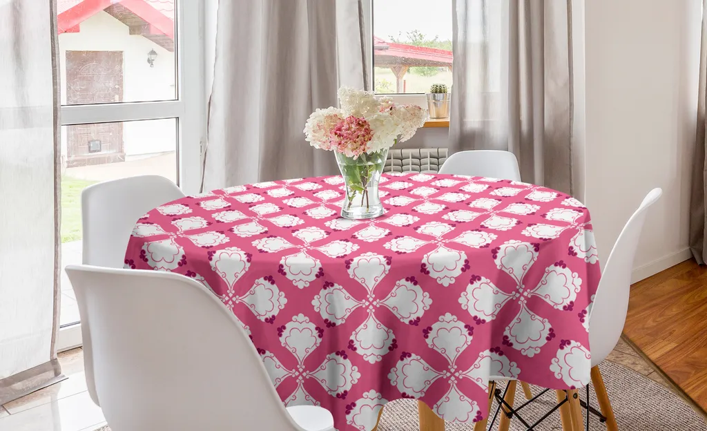 Tovaglia Rotonda Antimacchia 150 cm Rosa e Magenta - Pronta all'Uso